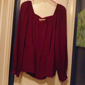 Off the Shoulder Plum Blouse